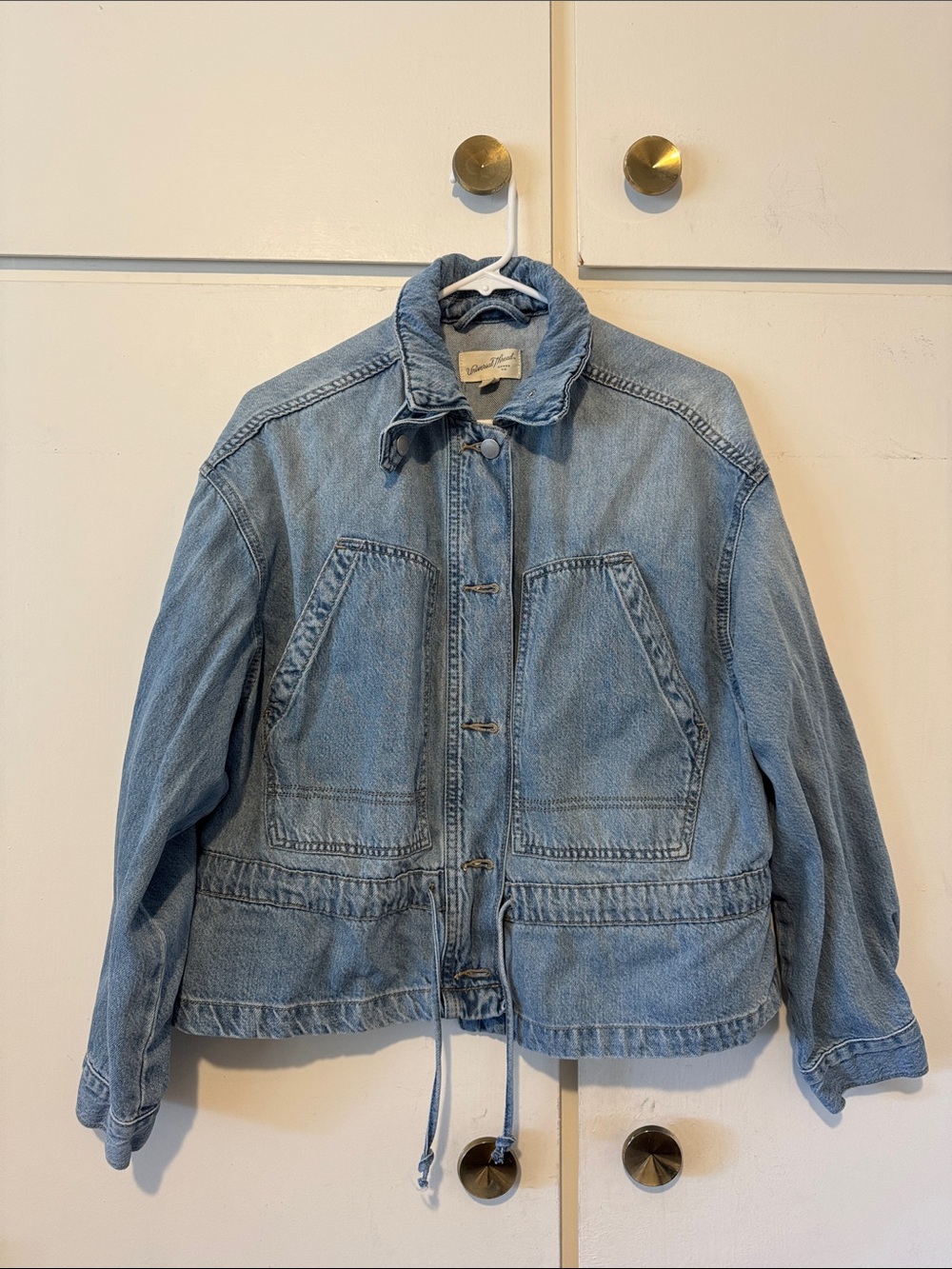 Universal Thread Light Blue Denim Jacket with Drawstring Waist